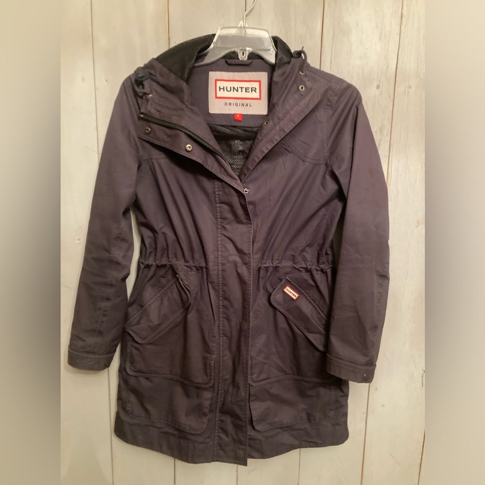 Hunter Original Cotton Hunting Coat Black Size S Rain Jacket Hooded‎ RRP $325